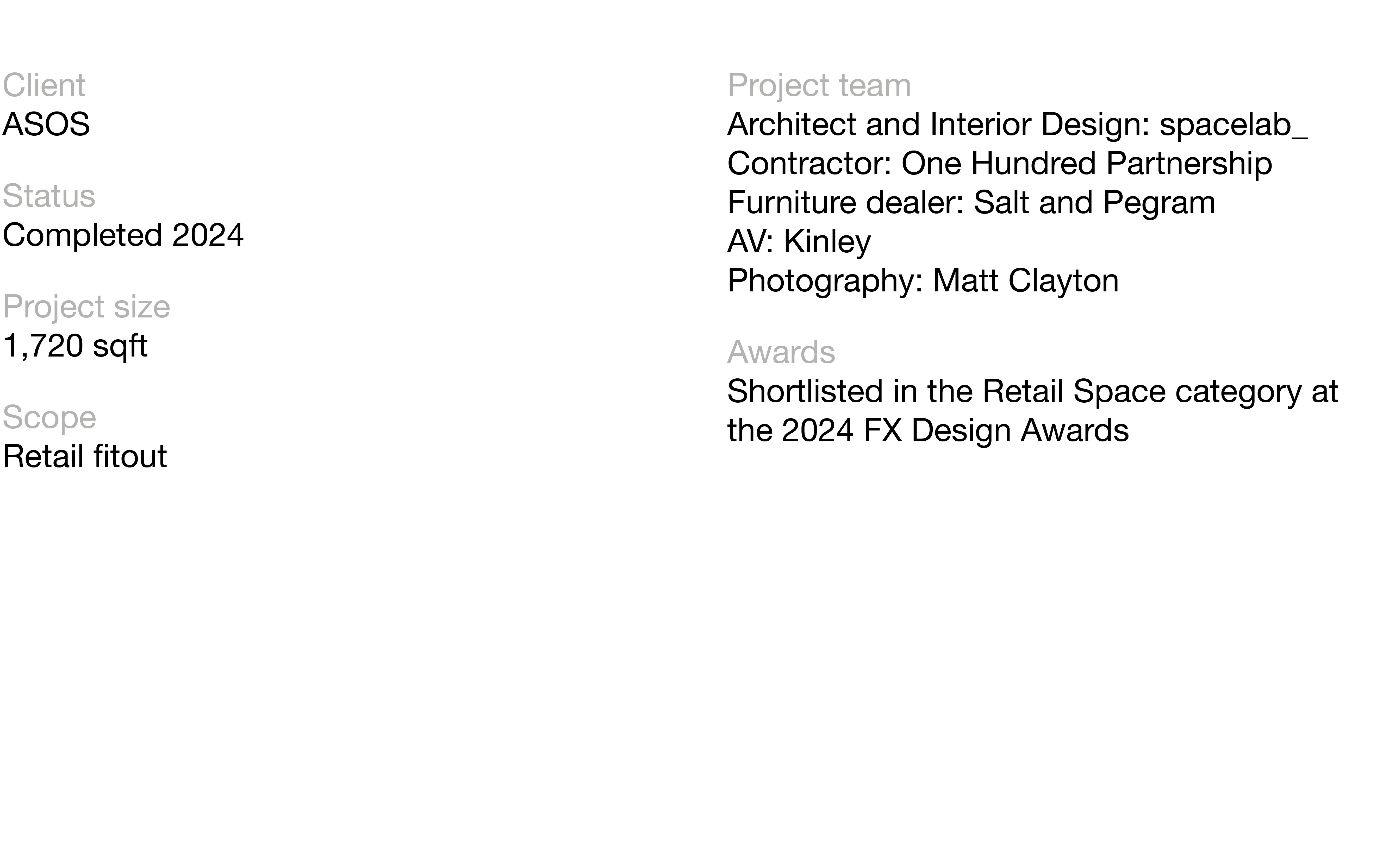 Project Metrics ASOS PR ROOM