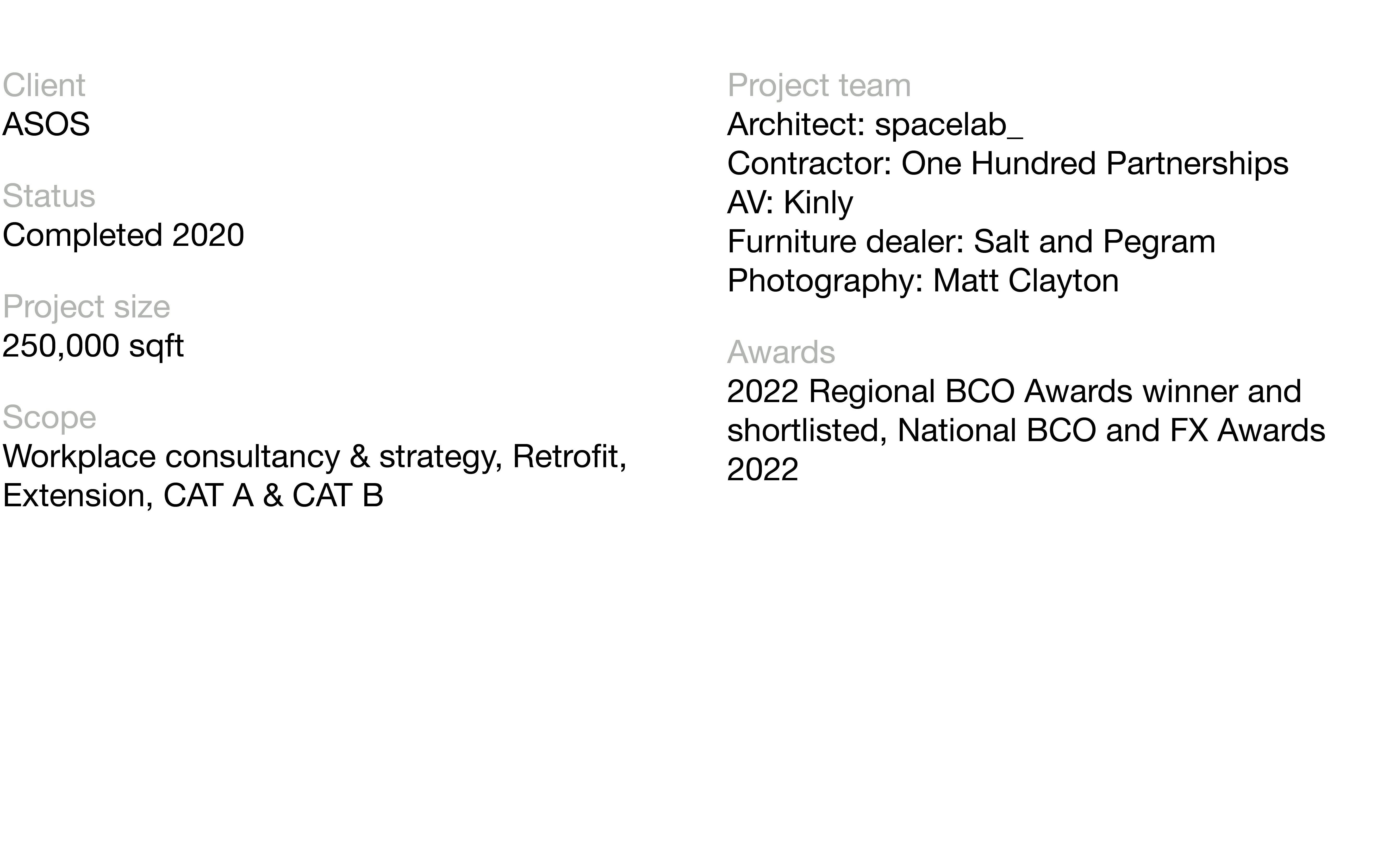 Project Metrics ASOS